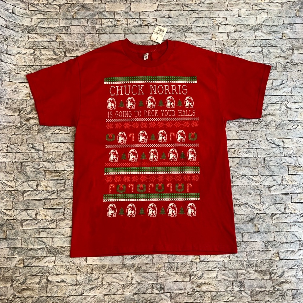 NWT Chuck Norris Christmas Sweater T-shirt Large